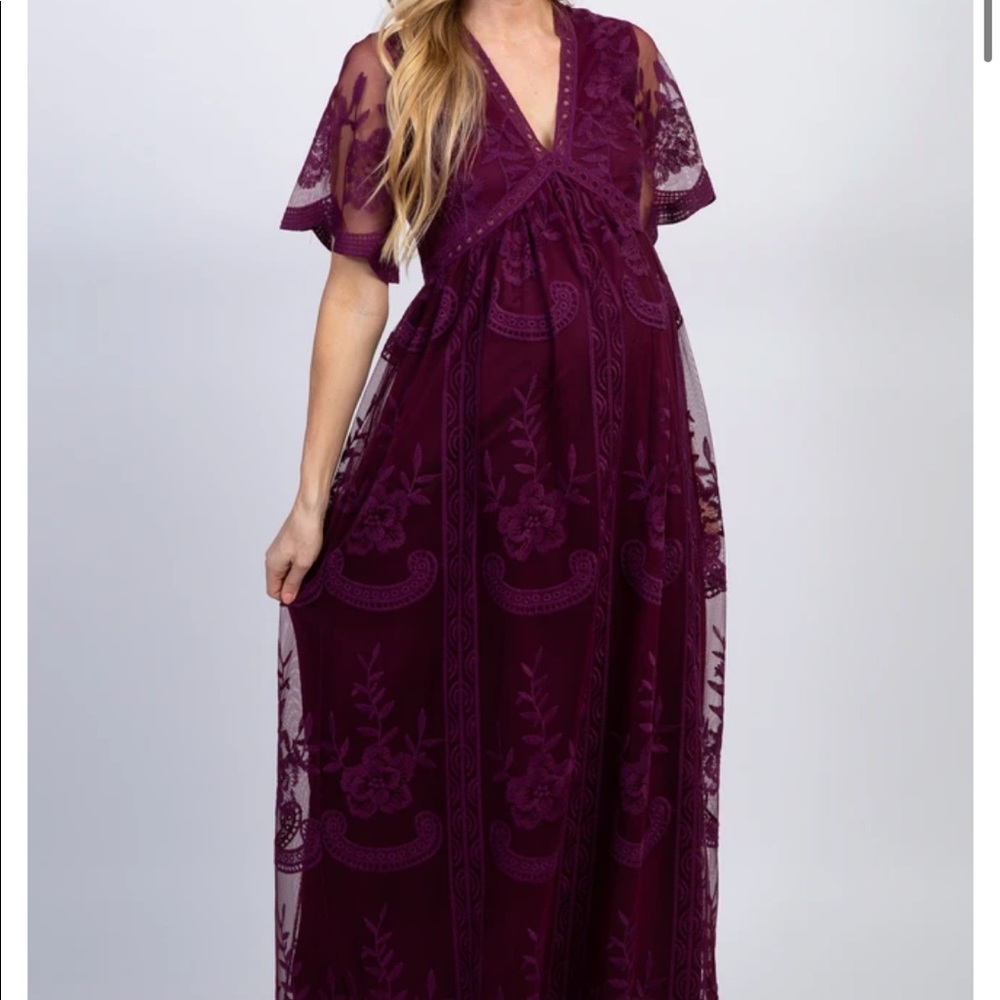 Burgundy maternity dress